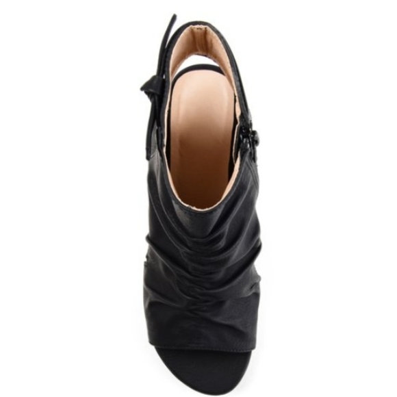 Syktkmx Black Open Toe Slouchy Backless Side Zipper Sandal Boots in Black SZ 9 - Picture 11 of 14